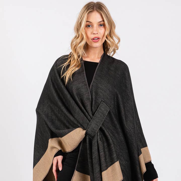 Two Tone Pull Through Shawl Ruana and other Purchase Wholesale shawls and wraps. Free Returns & Net 60 Terms on Faire trending on Faire.