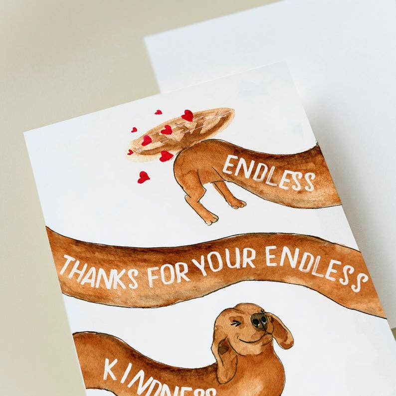 Liyana Studio - Wholesale Thank You Card - Endless Thanks Wiener - Funny Thank You Card3