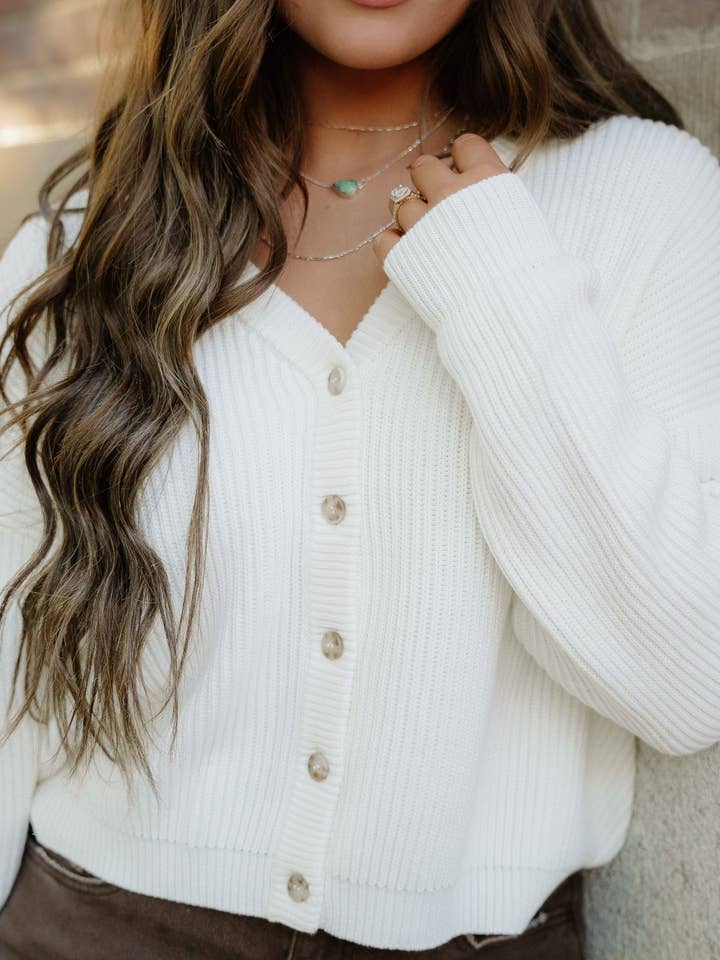 Indie & Co. - Wholesale Cardigan - Women's - Fern Sweater Cardigan - Cream0