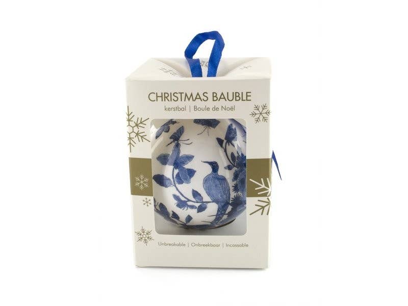 MUSEUM WEBSHOP - Wholesale Ornament - Delft Blue Birds Christmas Ball Ornament, Unbreakable1