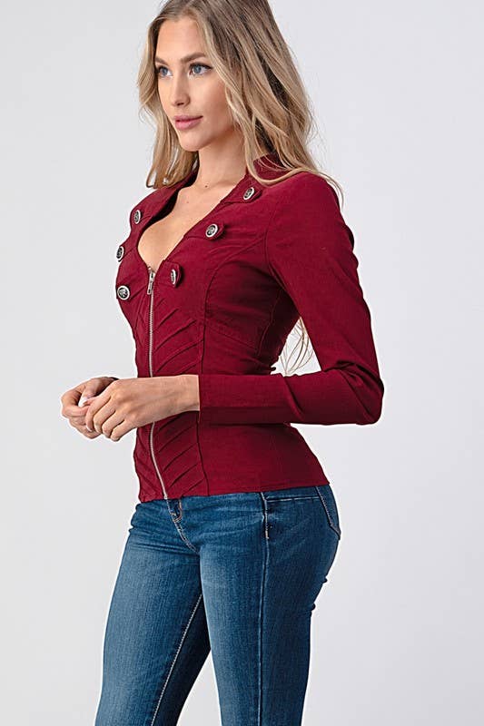 Lydia USA - Vente Veste – femme - Veste militaire à boutons11