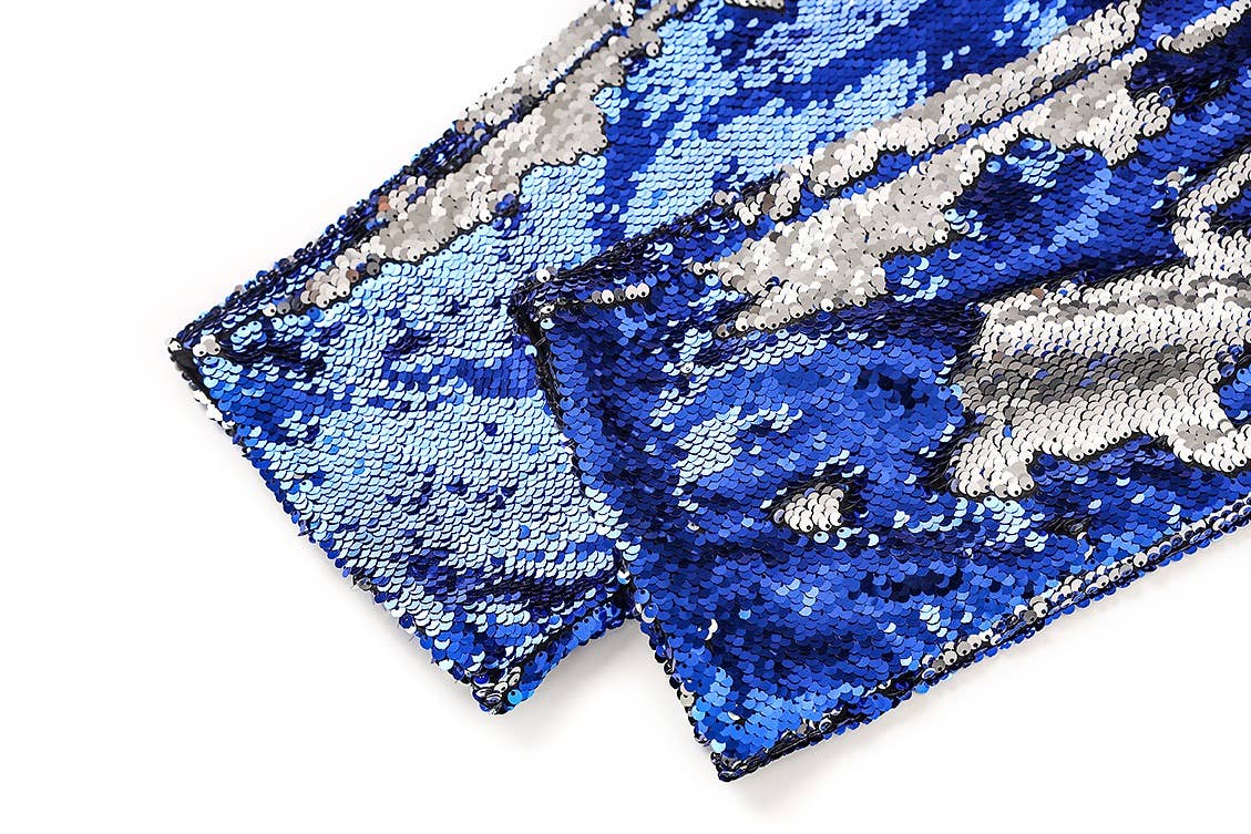 SET097 "Nightclub Sparkle: Sequined Blue & White Suit" for wholesale on Faire12