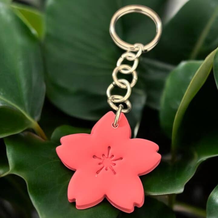 Väskdekoration Vårblommande Körsbärsblomma Sakura Nyckelring för wholesale av CFlowerCo