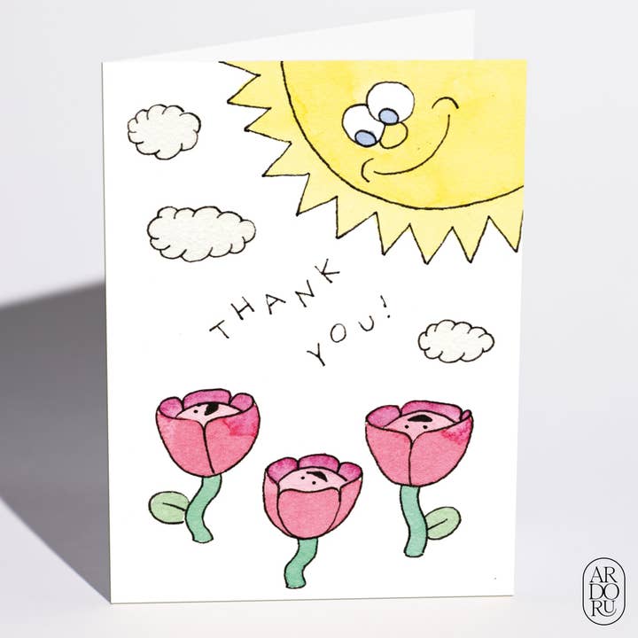 Carte de remerciement - « Fleurs de gratitude » pour la vente par ArdorU
