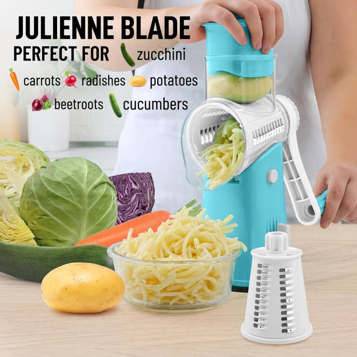 Zulay Kitchen - Wholesale Grater - Rotary Cheese Grater with 5 Interchangeable Drums