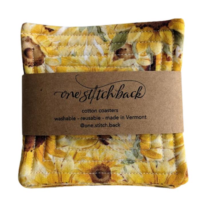 Sonnenblumen gesteppte Untersetzer für den Großhandel von One Stitch Back