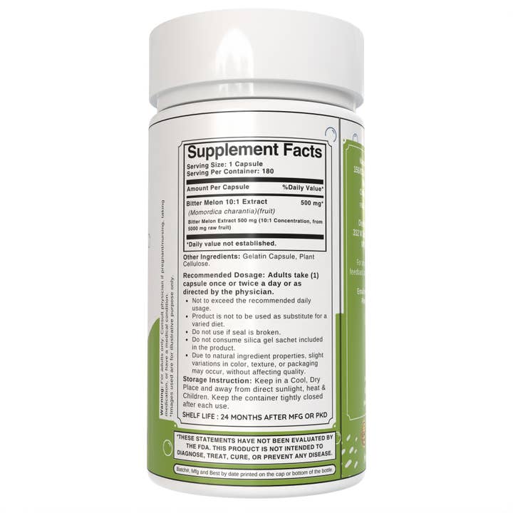 Bloofah – Großhandel Nahrungsergänzungsmittel/Vitamin zum Einnehmen – Bittermelonen-Kapseln 500mg | 10:1 Extrakt, natürlich, nicht-GVO