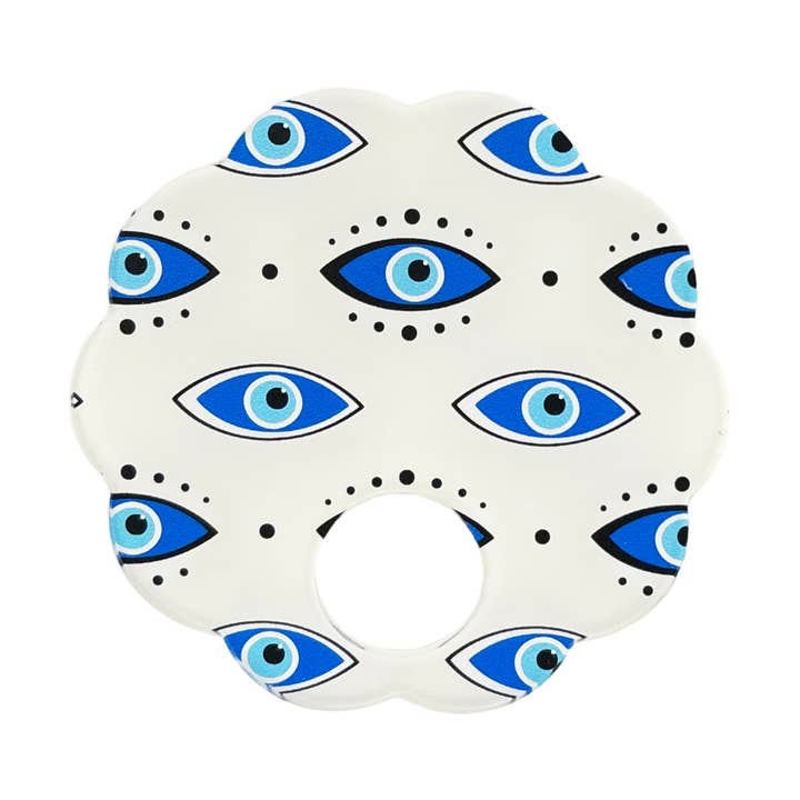 Anelli Portatovaglioli in Acrilico Blu Occhi a Scallop - Set di 4 per la vendita all'ingrosso da parte di Nicolette Mayer Collection