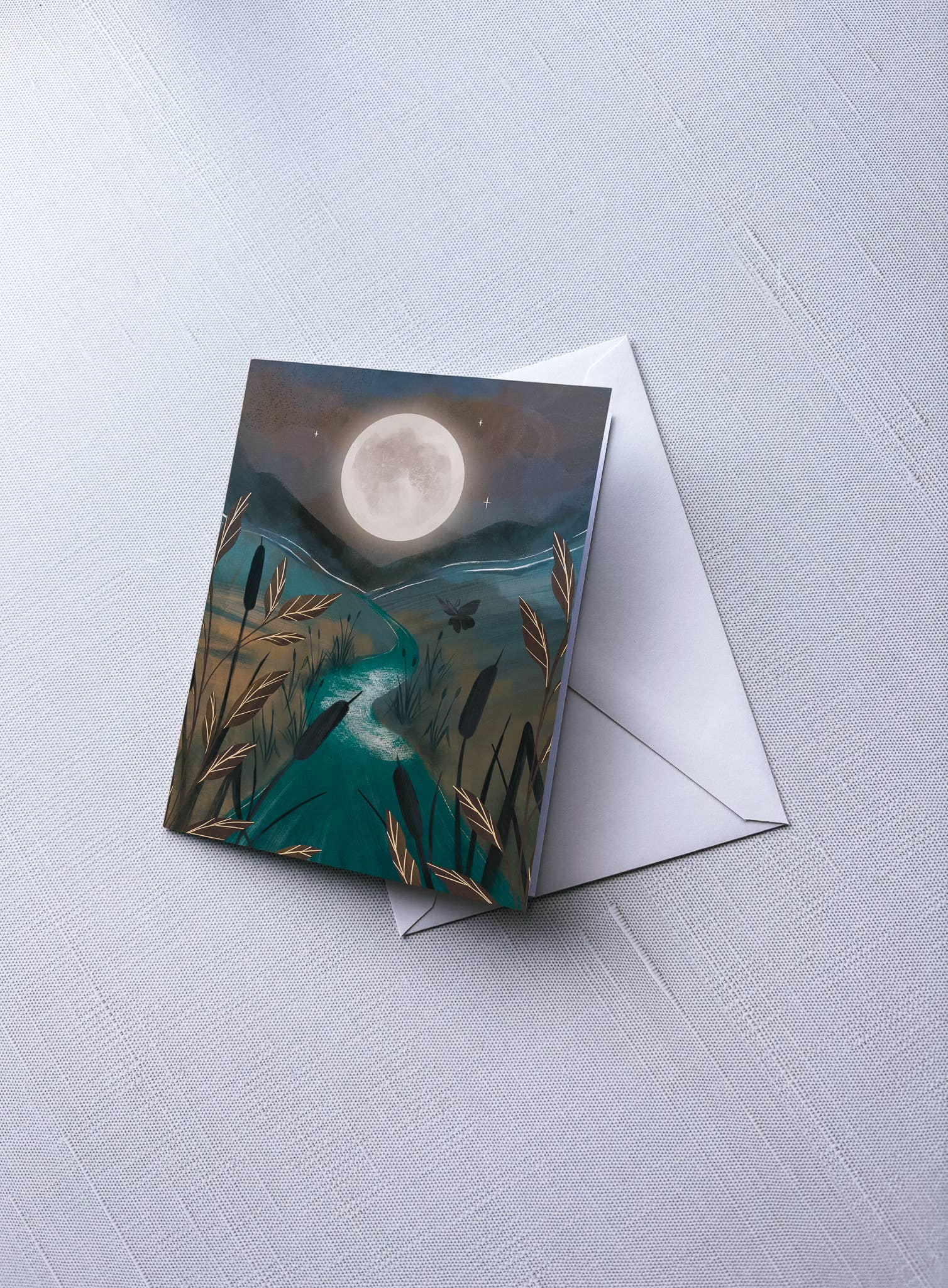Lantern Print Co. - Wholesale Everyday Greeting Card - Greeting Card: Moon River; A2 folded, blank0