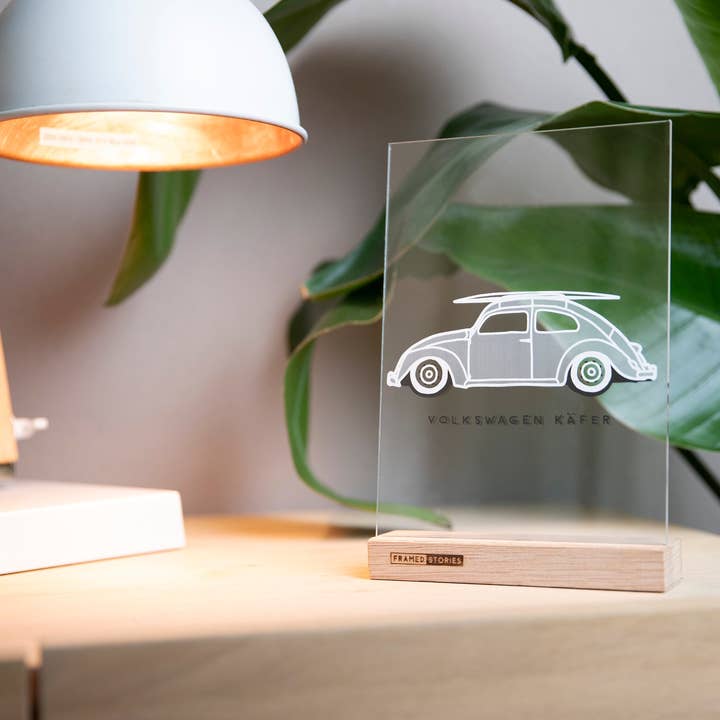 Håndtegnet illustration | glaskunst | vw boble for engroshandel hos Framed Stories