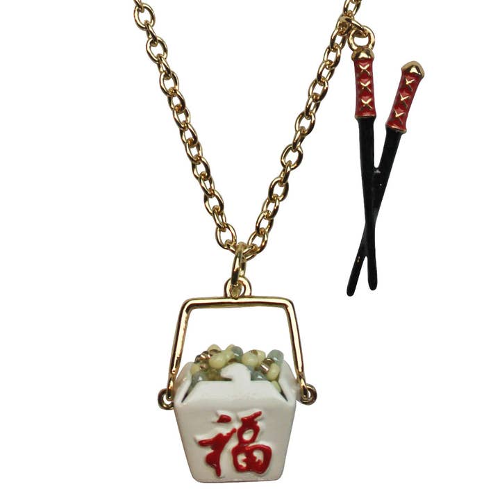 Ritzy Couture „Chinese To Go“ Charm-Halskette, goldfarben für den Großhandel von Ritzy Couture by Esme Hecht