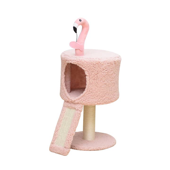 PetPals Group - Wholesale Pet Scratcher - Cat - Catry Flamingo Cat Tree with Scratching Ramp