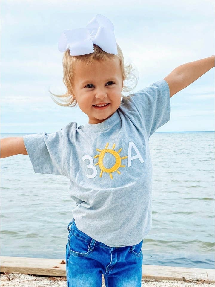 30A Gear - Wholesale T-Shirt - Kids - 30A Block Logo Applique Youth Recycled T-Shirt