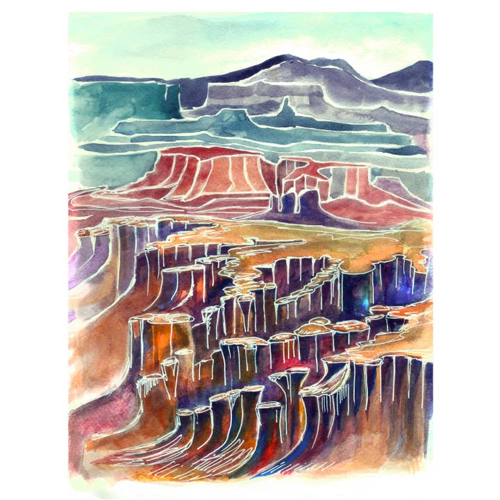 Acuarela del Parque Nacional Canyonlands para venta al por mayor de Kat Ryalls