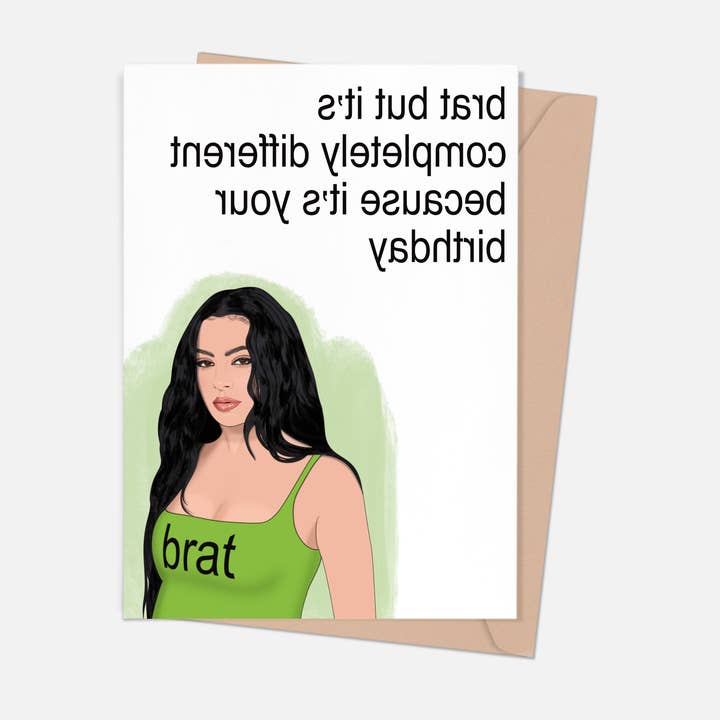 Shop Trimmings - Wholesale Birthday Card - Charli XCX Brat Birthday Card0
