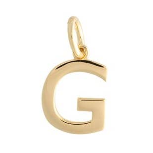 Alfabet 'G' Vedhæng i Guld for engroshandel hos The Little Keepsake Company