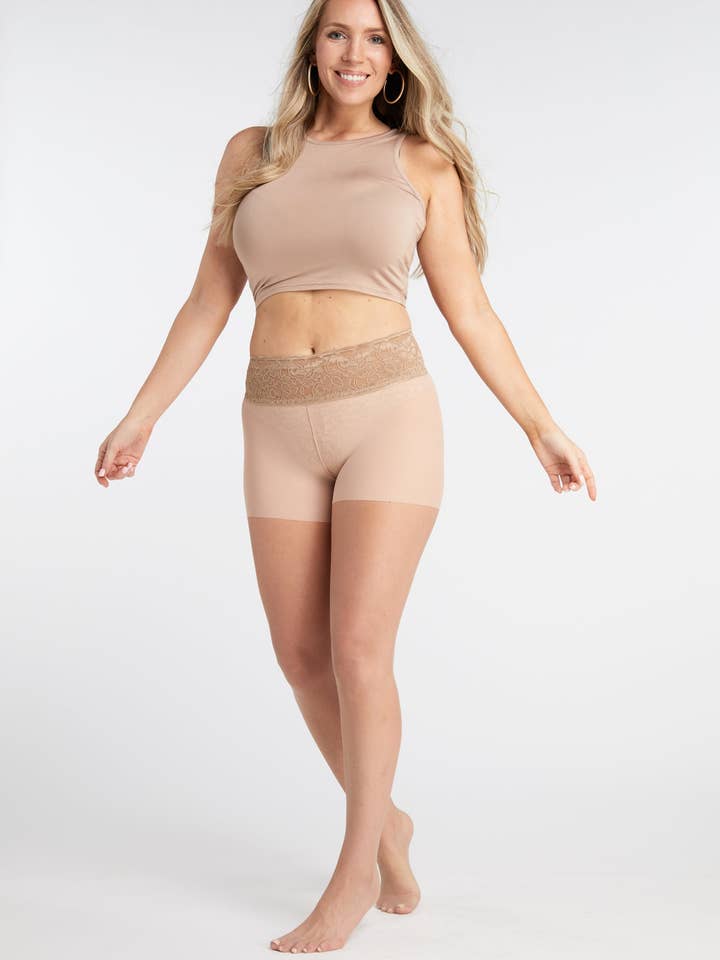 Light Nude Sheer Pantyhose With Luxe Comfort Waistband for wholesale by Hipstik Legwear