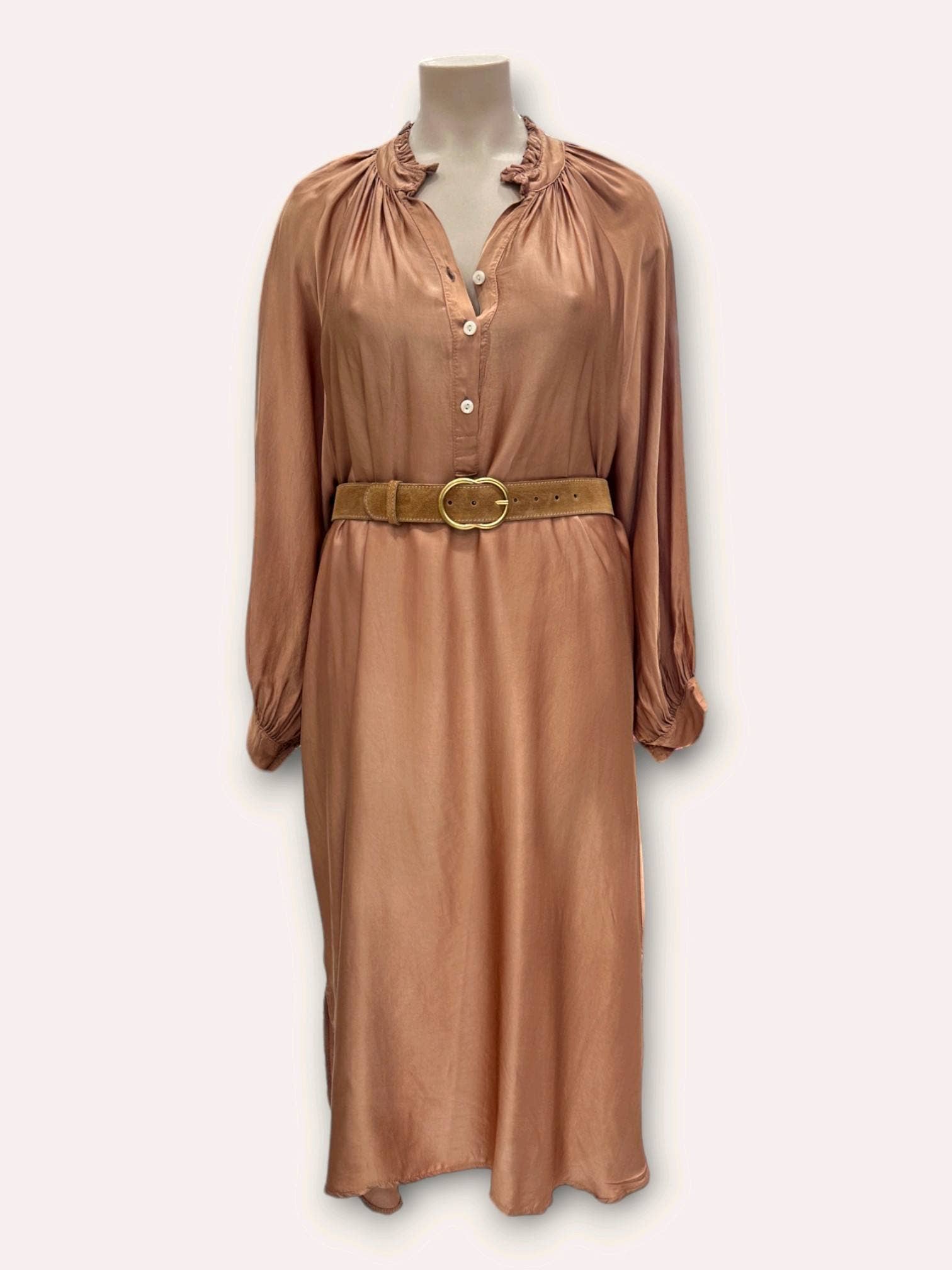 C'MELODIE - Wholesale Jurk - Dames - Grote Maat - Vloeiende jurk met lange mouwen0