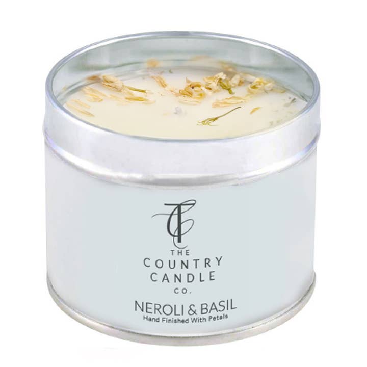 Bougie en boîte Pastels-Néroli & Basilic pour la vente par The Country Candle Co.