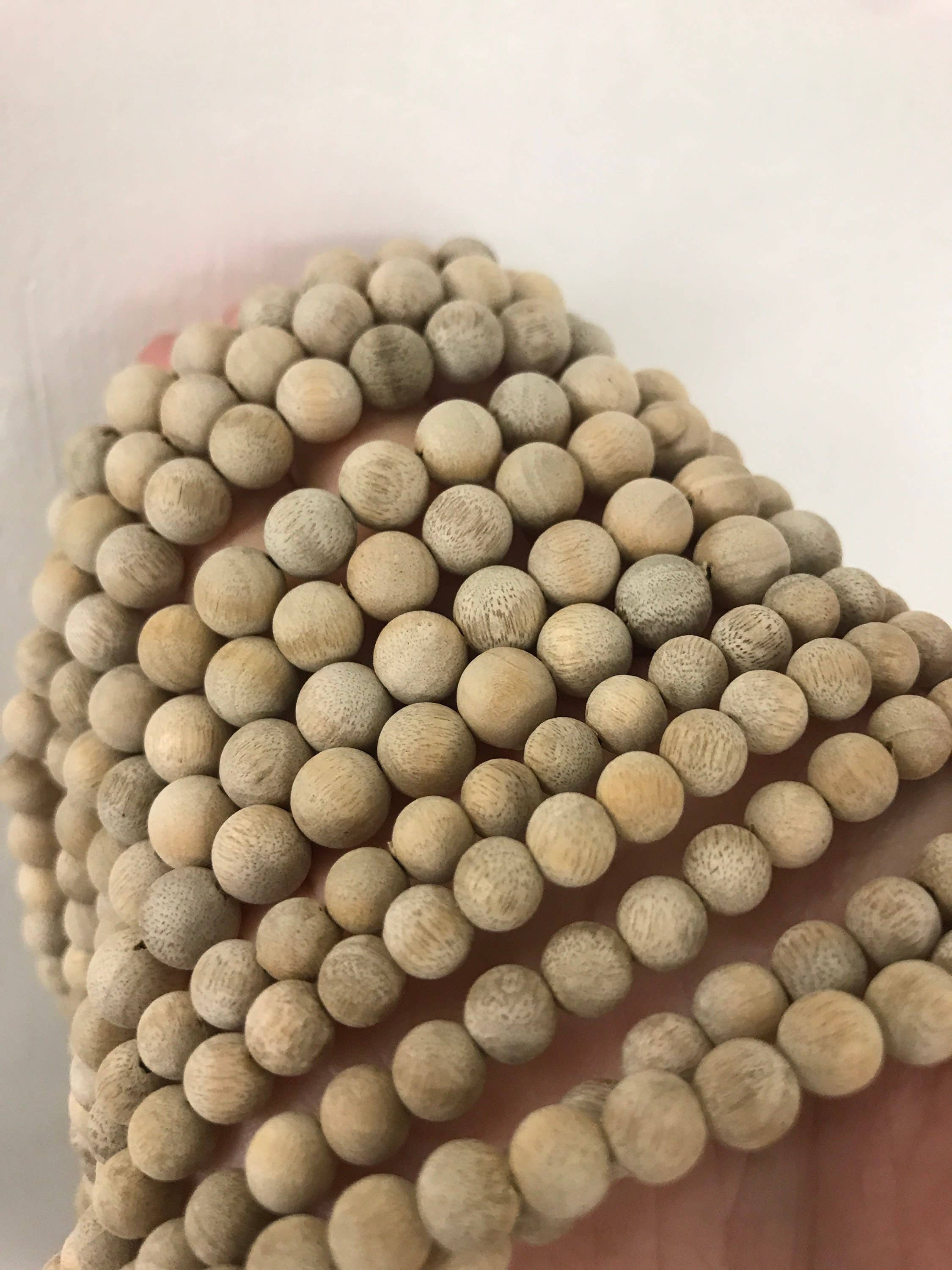 The Bead Bazaar - Vente Perle - Perles mala en bois naturel de 32 pouces, perles en bois pour bracelets pour hommes,4