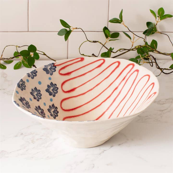 Servierschüssel - Americana Volkskunst (Pk/04) für den Großhandel von Audrey's Home & Gift