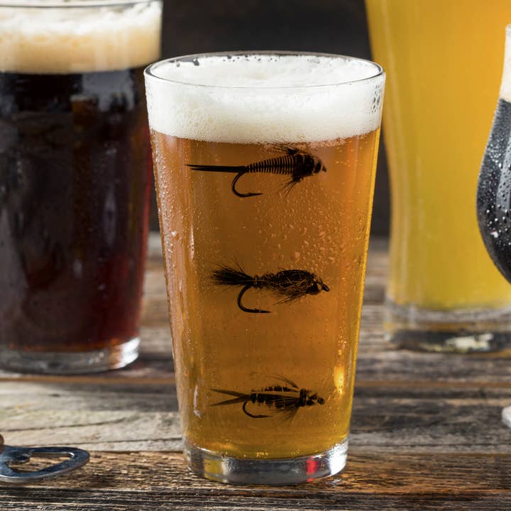 Black Lantern - Wholesale Beer Glass/Mug - Fly Fishing Flies Pint Glasses