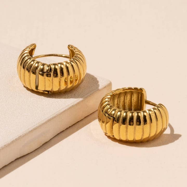 Fashionable 18K Gold Plated Stainless Steel Earrings for wholesale by Lilla Haven