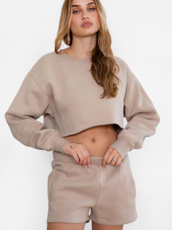 TICTOC - Wholesale Sweatshirt - Women's - MOMA Plush Fleece Lounge Crew Neck Pullover Sweatshirt53