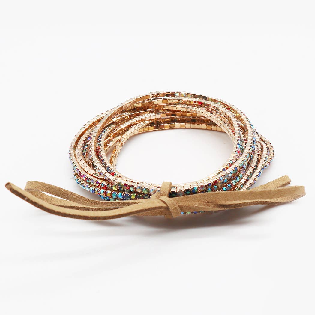 Fashion City – Conjunto de joias por atacado – Pulseiras de Pedra de Cristal Stretch Stretch de 12 Camadas 22