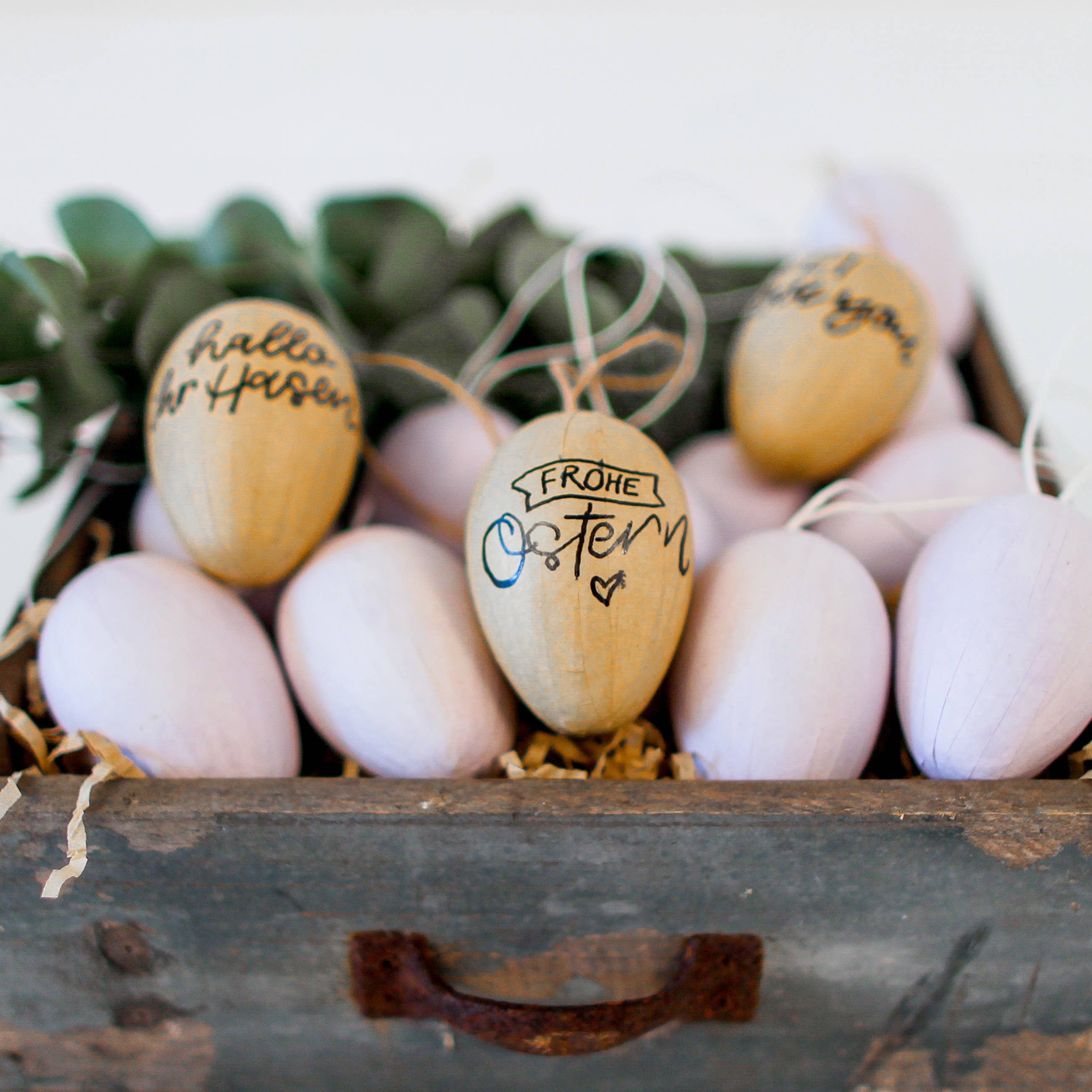 Papierdrachen - Wholesale Ornament Set - Easter eggs paper mache - brown1