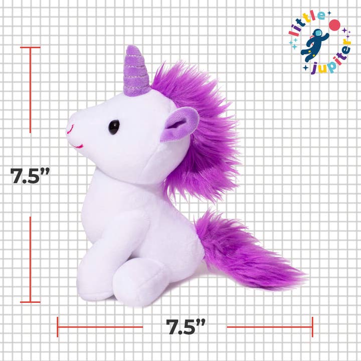 AYK Brand - Wholesale Stuffed/Plush Toy - Kids & Baby - Plush Unicorn Stuffed Animal 7.5" - White