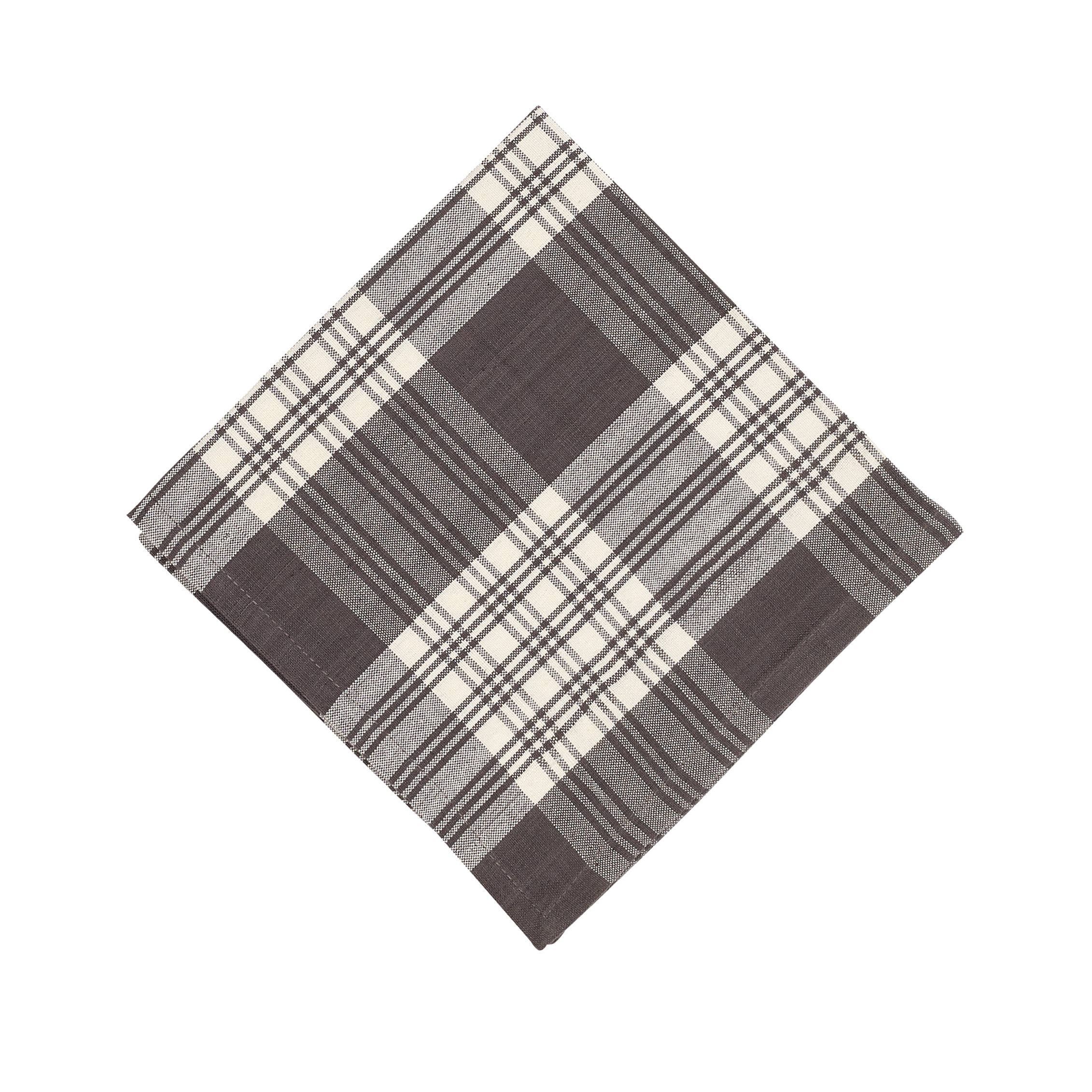 Accent Linen – wholesale Dinner & cloth napkin – Napkins Pattern - Stone Grey Plaid
