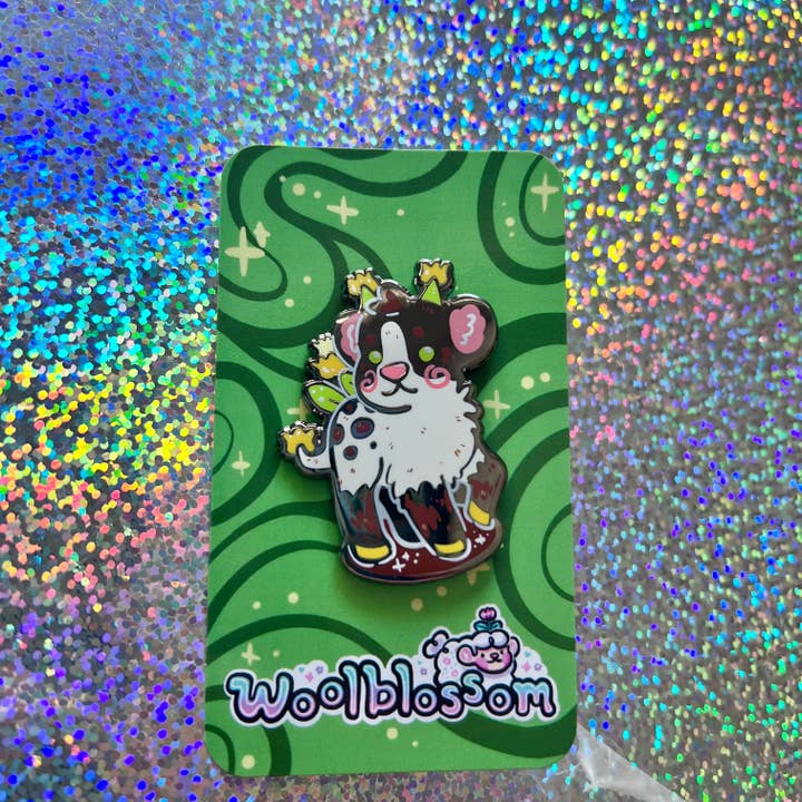 Woolblossom - Wholesale Lapel Pin/Button - Daffodil Alien Boba Cow ~ Enamel Pin3