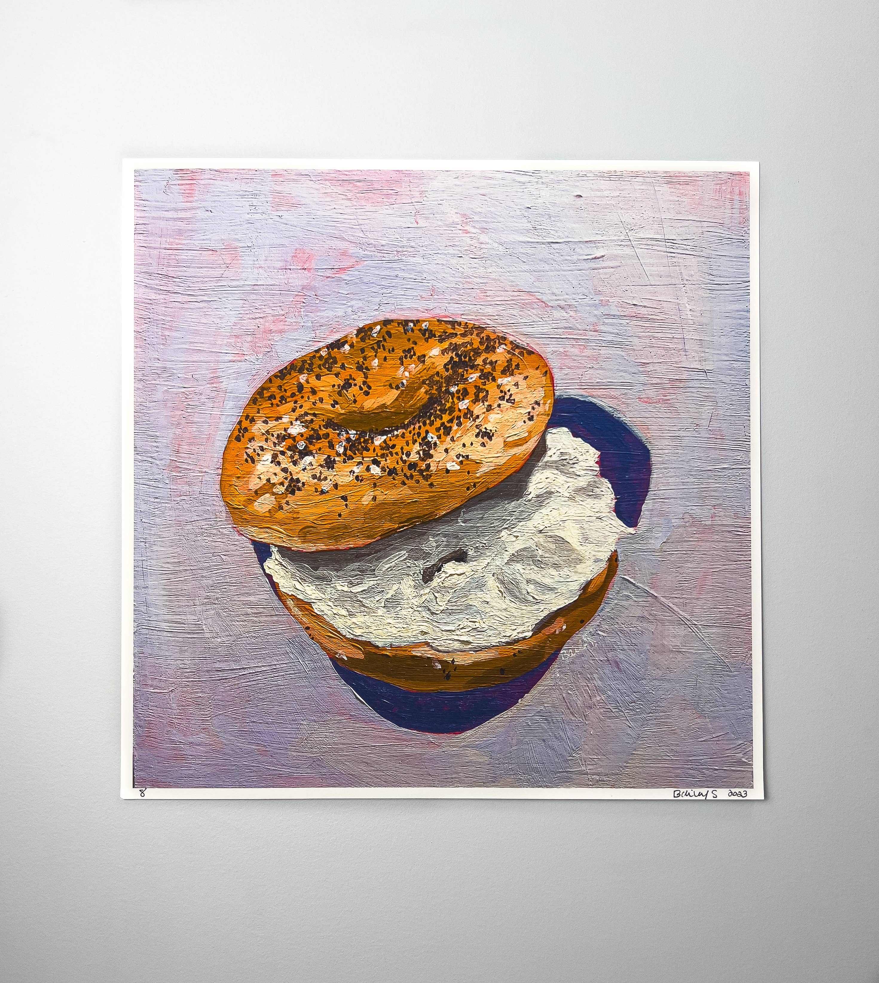 By Bailey Art - Wholesale Art Print - "Everything Bagel" - Bagel Art Print1