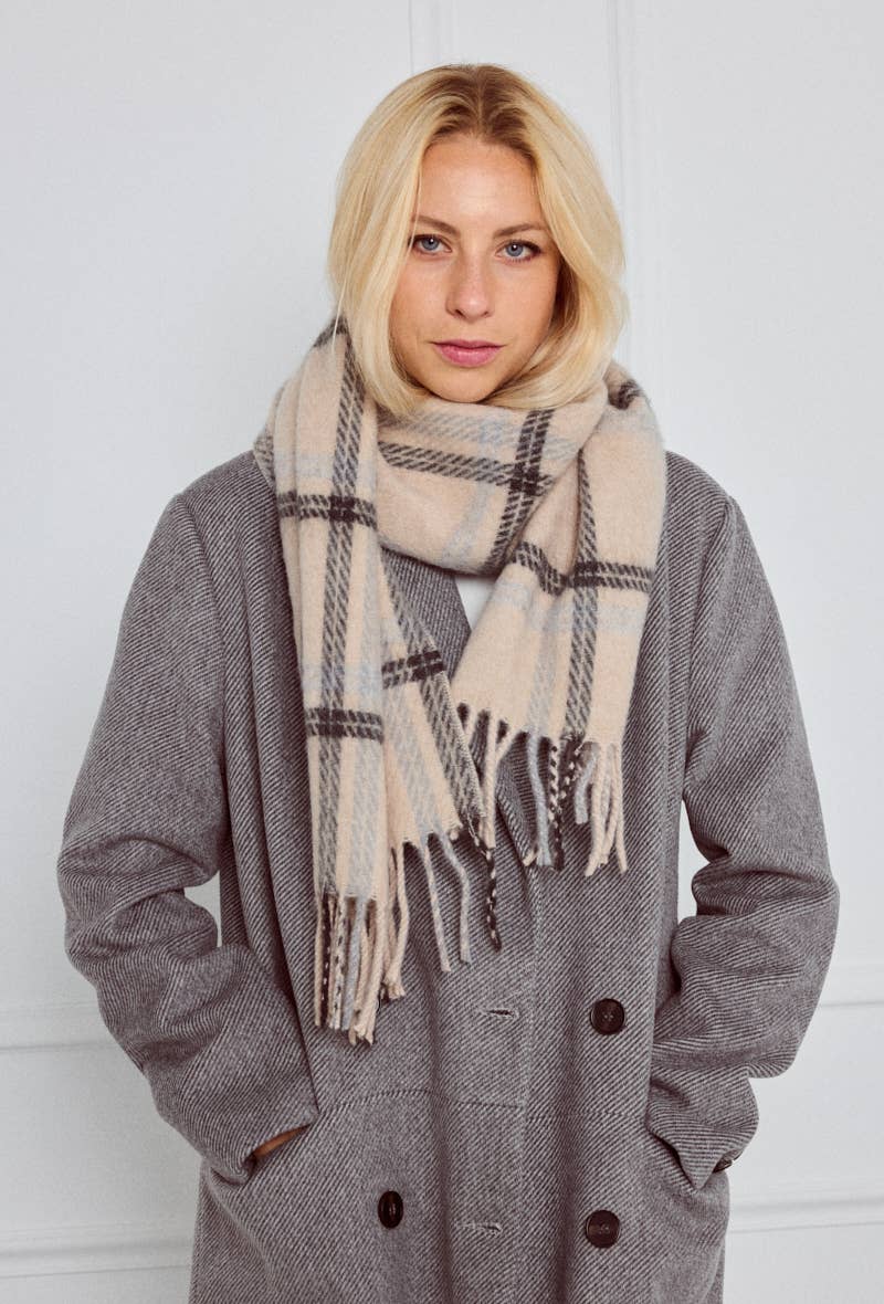 BYREN | ÉLINE L'ATELIER - Wholesale Scarf - Women's - Checked wool scarf FL201DF2