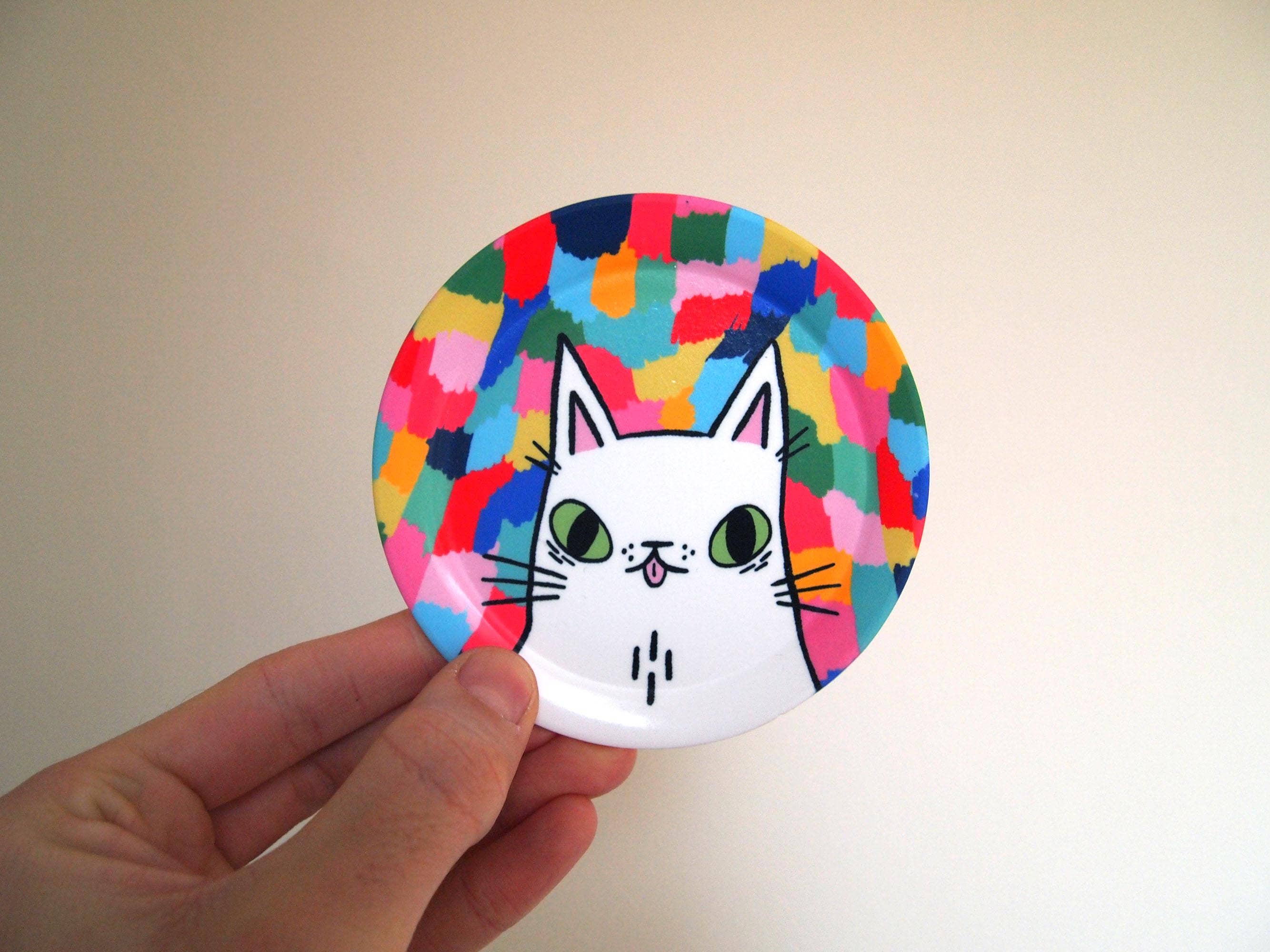 I LIKE CATS - Vendita all'ingrosso Portagioie - Piatto/sottobicchiere portagioie per gatti colorato6