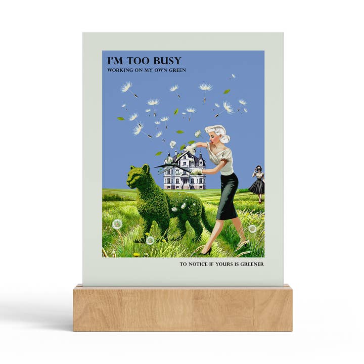 Grass är grönare minikonsttryck med stativ. för wholesale av Marci Cheary