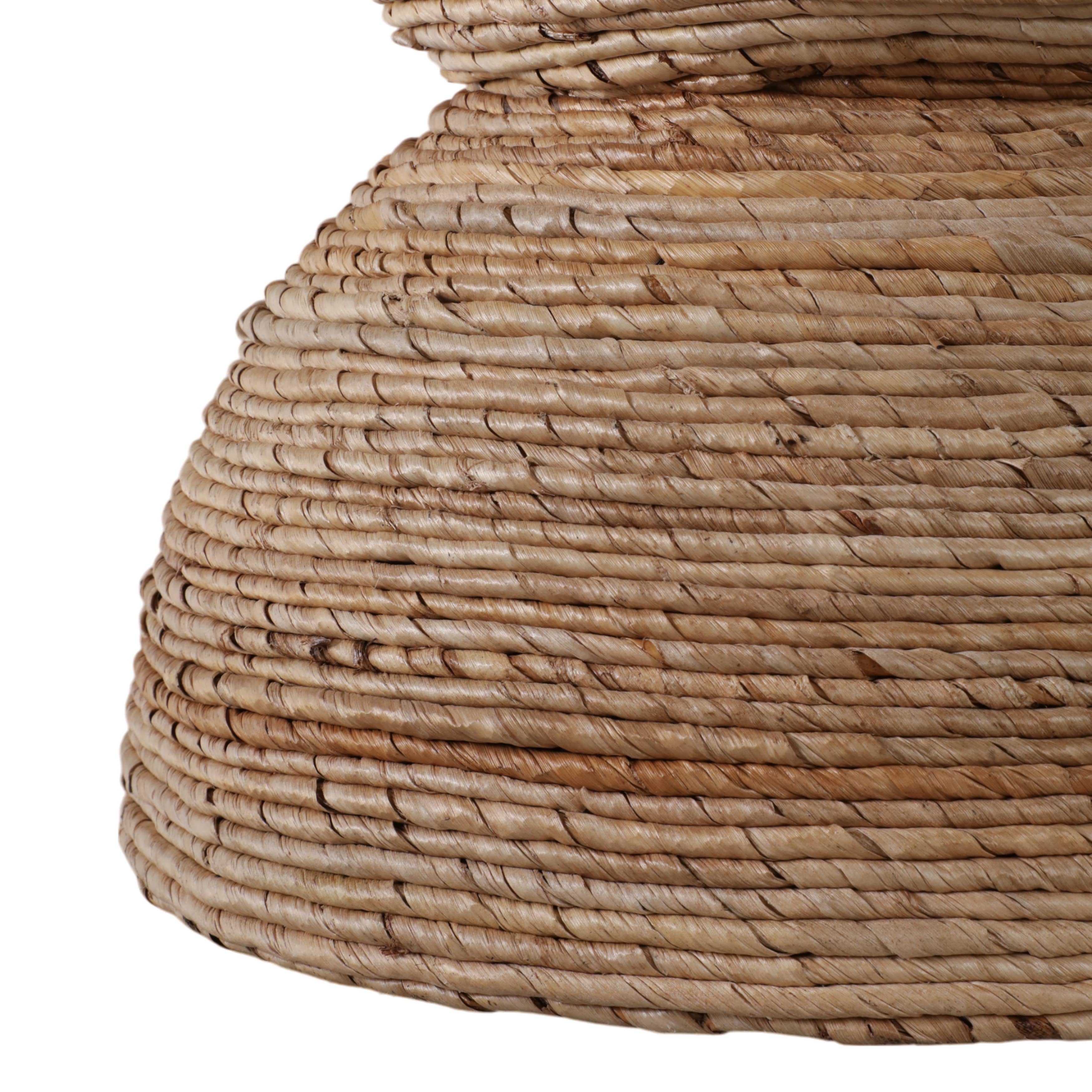 Sagebrook Home - Wholesale Side Table - End Table - Brown Wood Woven Banana Leaf Design, 18 in.7