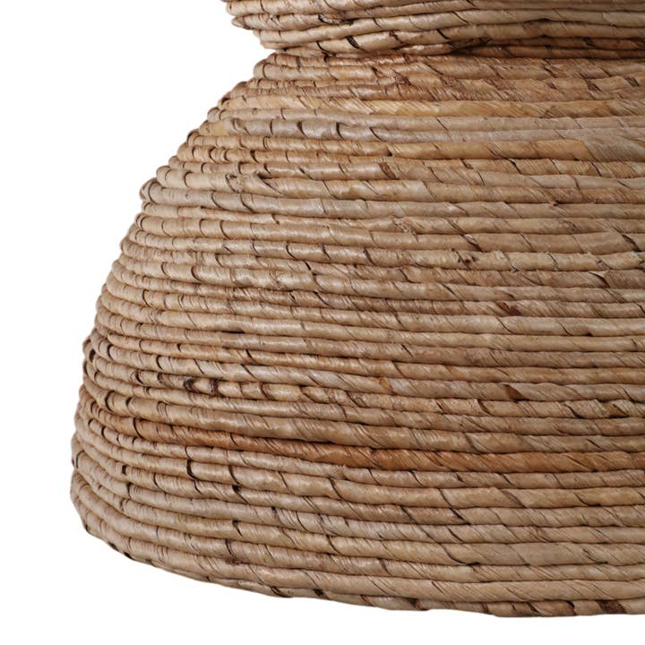 Sagebrook Home - Wholesale Side Table - End Table - Brown Wood Woven Banana Leaf Design, 18 in.7