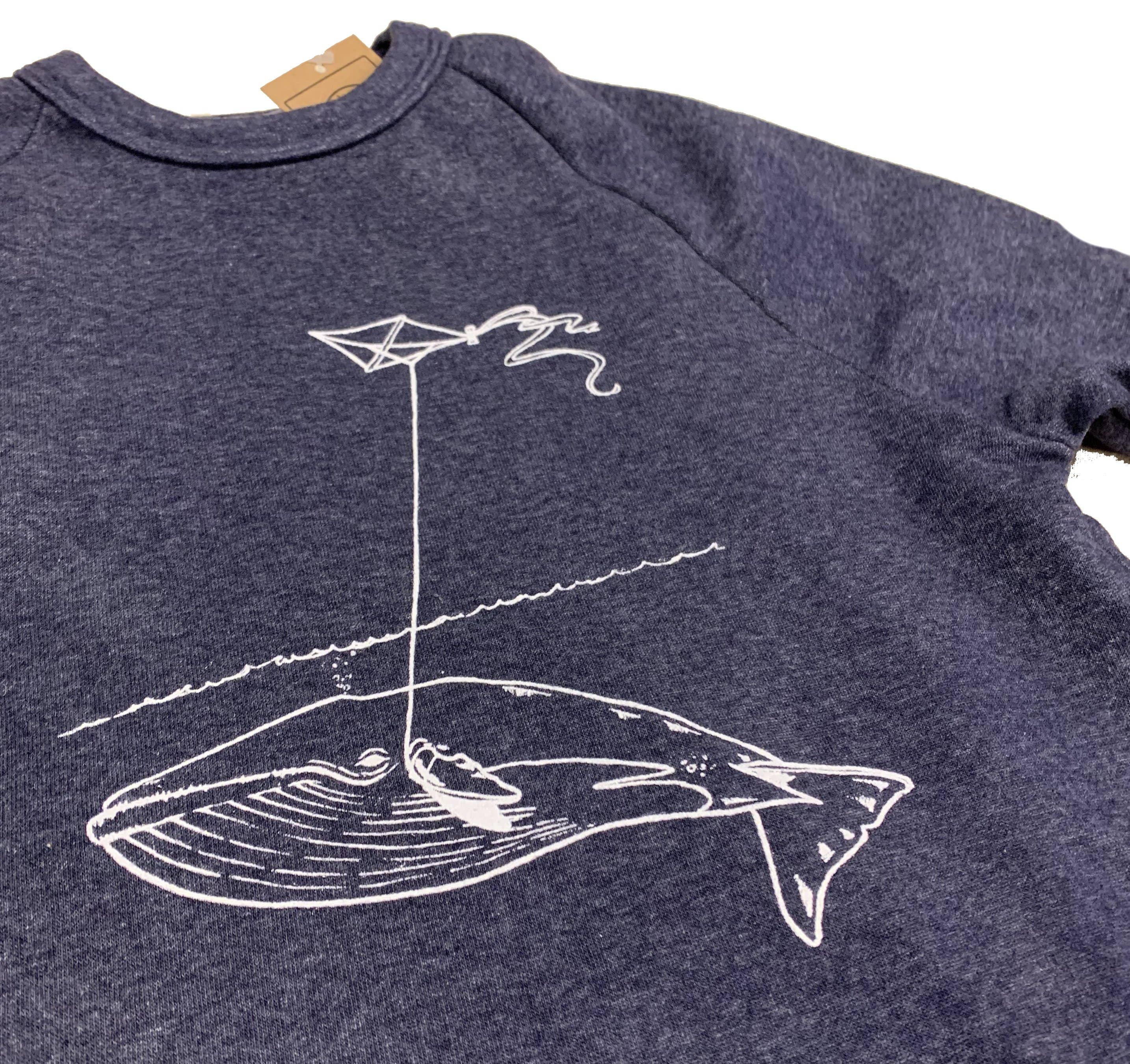 Animal Instincts - Wholesale Graphic Sweatshirt - Unisex - Unisex Navy Whale With Kite Crew1