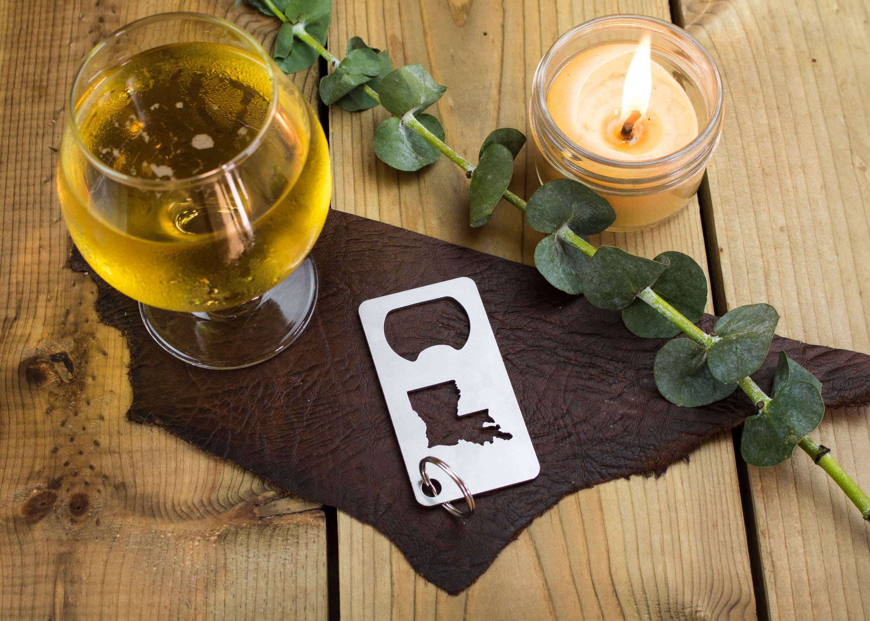 Iron Maid Art – wholesale Flask-/vinöppnare – Louisiana State Ölflasköppnare i rostfritt stål