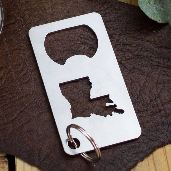 Iron Maid Art – wholesale Flask-/vinöppnare – Louisiana State Ölflasköppnare i rostfritt stål0