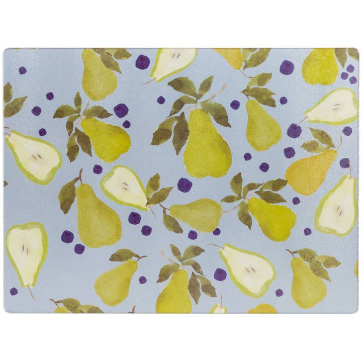 Pear Tempered Glass Serving Board Lg for wholesale by Boston International