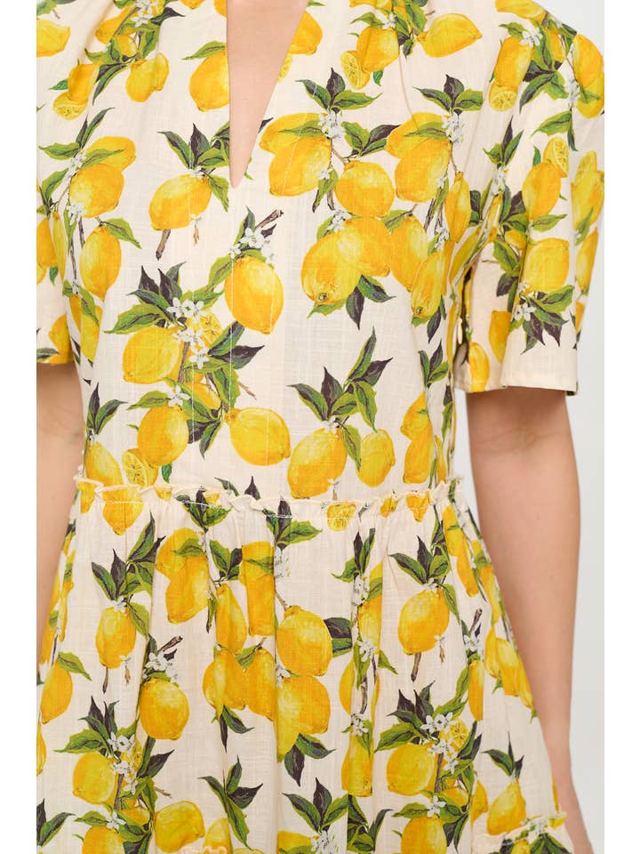 SM WARDROBE - Vendita all'ingrosso Vestito - Donna - Vestito con stampa di limoni vivaci3