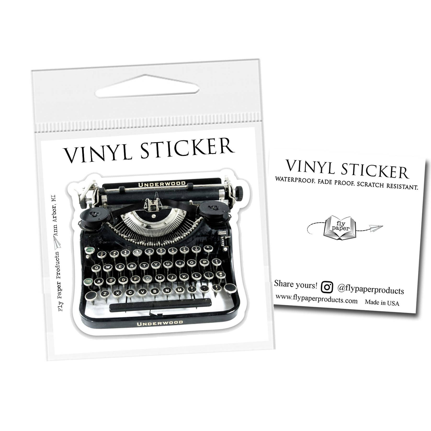 Fly Paper Products - Wholesale Sticker - Underwood Typewriter Vinyl Sticker0