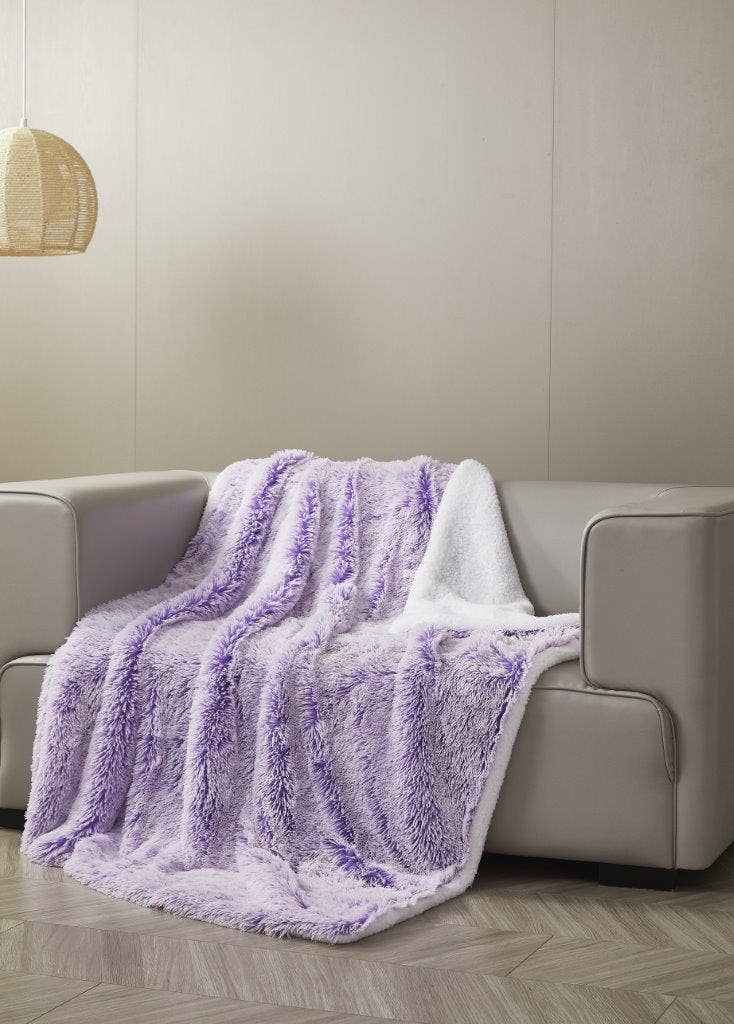 Duke Imports - Wholesale Throw Blanket - "Orchid Frost" Faux Fur Plush Throw Blanket - 50"x70"