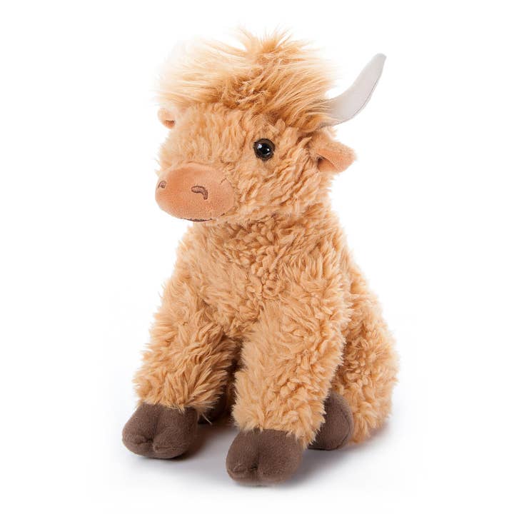 12" (28cm) Highland Cow Blonde Farm/Barnyard Stuffed Animal for wholesale by The Petting Zoo