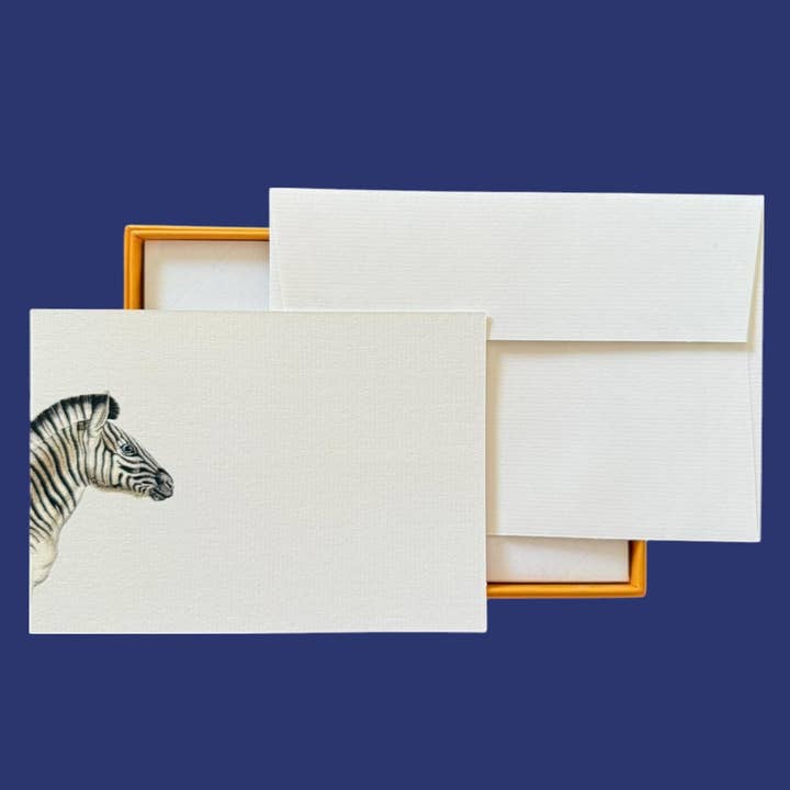 Conjunto de Cartões com Risca de Zebra e Envelopes Texturizados por atacado de Mustard & Gray Ltd