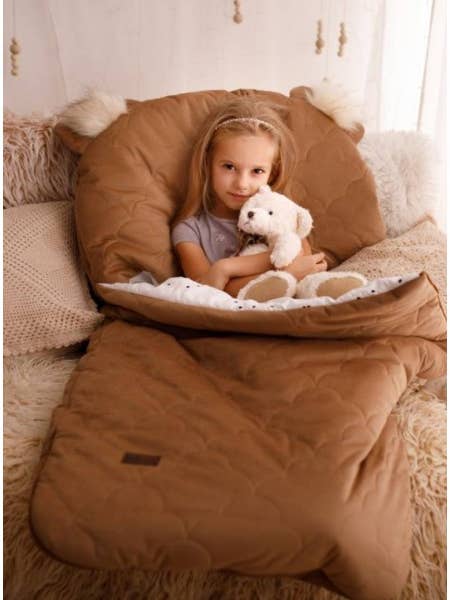 Kinder Hop Sleeping Bag Caramel Teddy in Clouds 170x75cm for wholesale by Kinder Hop SP. Z O.O.