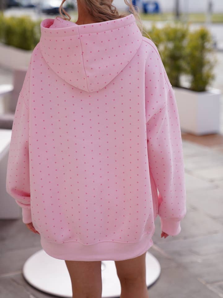 Sunkissed Coconut - Wholesale Hoodie - Women's - Light Pink Polka Dot Hoodie 100% Cotton18